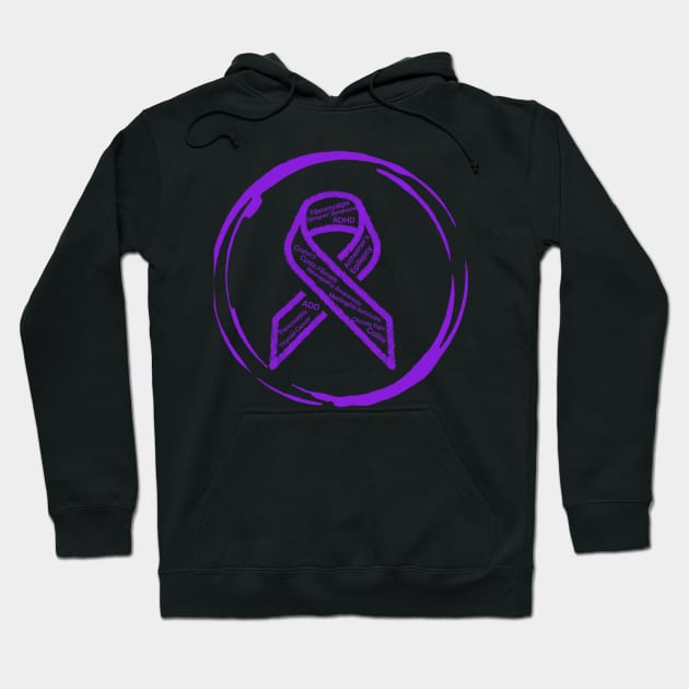 Purple Ribbon Awareness Hoodie by CaitlynConnor